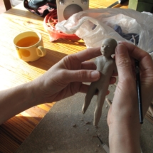 Sculpture en cours de création 